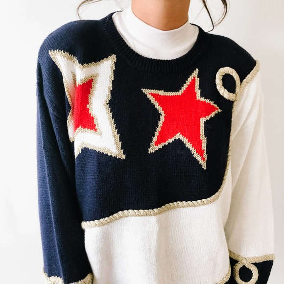 Vintage Sweaters - Vintage Oversized Star Sweater 22/24